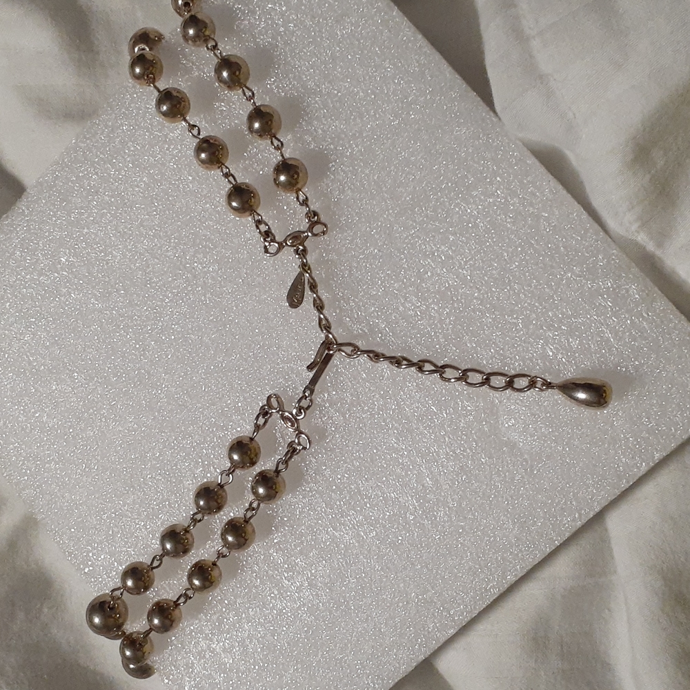 Marvella 2 strand goldtone beaded necklace - Picture 2 of 3